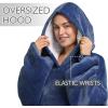 imageCatalonia Oversized Blanket Hoodie Sweatshirt Wearable Sherpa Lounging Pullover for Adults Women MenNavy Blueextra Long