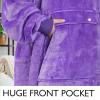 imageCatalonia Oversized Blanket Hoodie Sweatshirt Wearable Sherpa Lounging Pullover for Adults Women MenPurpleExtra Long