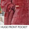imageCatalonia Oversized Blanket Hoodie Sweatshirt Wearable Sherpa Lounging Pullover for Adults Women MenWineextra Long