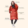 imageCatalonia Oversized Blanket Hoodie Sweatshirt Wearable Sherpa Lounging Pullover for Adults Women MenXmas Dachshund Wine