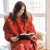 imageCatalonia Oversized Blanket Hoodie Sweatshirt Wearable Sherpa Lounging Pullover for Adults Women MenXmas Dachshund Wine