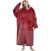 imageCatalonia Oversized Blanket Hoodie Sweatshirt Wearable Sherpa Lounging Pullover for Adults Women MenWineextra Long