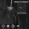 imageCatalonia Swim Parka for Men Women Oversized Waterproof Surf Coat Warm Sherpa Lined Swimmer JacketBlack