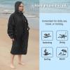 imageCatalonia Swim Parka for Women Men Lightweight Surf Swim Jacket Oversized Waterproof Warm Swim Coat Changing Poncho RobeBlack