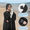 imageCatalonia Swim Parka for Women Men Lightweight Surf Swim Jacket Oversized Waterproof Warm Swim Coat Changing Poncho RobeBlack