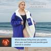 imageCatalonia Swim Parka for Women Men Lightweight Surf Swim Jacket Oversized Waterproof Warm Swim Coat Changing Poncho RobeBlue