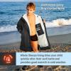 imageCatalonia Swim Parka with Hood Lightweight Youth Surf Swim Jacket Waterproof ampamp Warm Sherpa Lined Swim CoatBlack