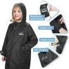 imageCatalonia Swim Parka with Hood Lightweight Youth Surf Swim Jacket Waterproof ampamp Warm Sherpa Lined Swim CoatBlack