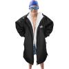 imageCatalonia Kids Waterproof Swim Parka with Hood Windproof Fleece Swim Jacket Warm Winter Swim Coat Perfect for Beach PoolBlack