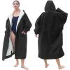 imageCatalonia Swim Parka for Men Women Oversized Waterproof Surf Coat Warm Sherpa Lined Swimmer JacketBlack
