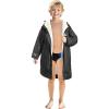 imageCatalonia Swim Parka with Hood Lightweight Youth Surf Swim Jacket Waterproof ampamp Warm Sherpa Lined Swim CoatBlack