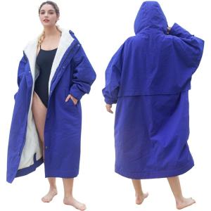 imageCatalonia Swim Parka for Men Women Oversized Waterproof Surf Coat Warm Sherpa Lined Swimmer JacketBlue