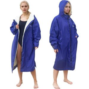 imageCatalonia Swim Parka for Women Men Lightweight Surf Swim Jacket Oversized Waterproof Warm Swim Coat Changing Poncho RobeBlue