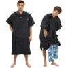 imageCatalonia Hooded Surf Poncho Changing Towel Robe with Pocket Quick Dry Swim Pool Towel for Adults Men Women Summer Beach Poncho Robe for Surfing Swimming Camping Army GreenBlack