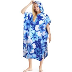 imageCatalonia Surf Poncho Changing Towel Robe  QuickDry Microfiber Hooded Beach Cover Up Summer Wetsuit Change RobePlum Blossom