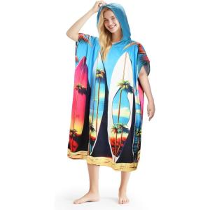 imageCatalonia Surf Poncho Changing Towel Robe  QuickDry Microfiber Hooded Beach Cover Up Summer Wetsuit Change RobeSurfboard