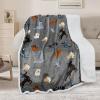 imageCatalonia Dog Print Sherpa Fleece Throw Blanket Soft Mink Plush Couch Blanket Fuzzy Fluffy Comfy Warm Throws Comfort Caring Gift 50x60 inches GreyDog Grey