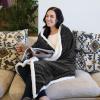 imageCatalonia Navy Blue Sherpa Throws Blanket Super Soft Comfy Fluffy Fuzzy Fleece Plush Blanket for Sofa Couch Bed Reversible All Season for Senior AdultsBlack