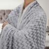 imageCatalonia Navy Blue Sherpa Throws Blanket Super Soft Comfy Fluffy Fuzzy Fleece Plush Blanket for Sofa Couch Bed Reversible All Season for Senior AdultsChevron Grey