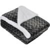 imageCatalonia Navy Blue Sherpa Throws Blanket Super Soft Comfy Fluffy Fuzzy Fleece Plush Blanket for Sofa Couch Bed Reversible All Season for Senior AdultsChevron Charcoal