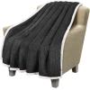 imageCatalonia Navy Blue Sherpa Throws Blanket Super Soft Comfy Fluffy Fuzzy Fleece Plush Blanket for Sofa Couch Bed Reversible All Season for Senior AdultsBlack