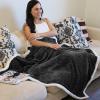 imageCatalonia Navy Blue Sherpa Throws Blanket Super Soft Comfy Fluffy Fuzzy Fleece Plush Blanket for Sofa Couch Bed Reversible All Season for Senior AdultsBlack