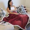 imageCatalonia Navy Blue Sherpa Throws Blanket Super Soft Comfy Fluffy Fuzzy Fleece Plush Blanket for Sofa Couch Bed Reversible All Season for Senior AdultsWine