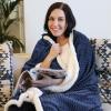 imageCatalonia Navy Blue Sherpa Throws Blanket Super Soft Comfy Fluffy Fuzzy Fleece Plush Blanket for Sofa Couch Bed Reversible All Season for Senior AdultsDark Blue