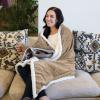 imageCatalonia Navy Blue Sherpa Throws Blanket Super Soft Comfy Fluffy Fuzzy Fleece Plush Blanket for Sofa Couch Bed Reversible All Season for Senior AdultsMocha