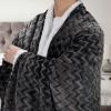 imageCatalonia Navy Blue Sherpa Throws Blanket Super Soft Comfy Fluffy Fuzzy Fleece Plush Blanket for Sofa Couch Bed Reversible All Season for Senior AdultsChevron Charcoal