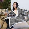imageCatalonia Navy Blue Sherpa Throws Blanket Super Soft Comfy Fluffy Fuzzy Fleece Plush Blanket for Sofa Couch Bed Reversible All Season for Senior AdultsGrey