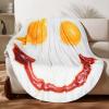 imageCatalonia Pepperoni Pizza Party Blanket Funny Pizza Gift Halloween Throw Blanket Quirk Gifts for Adults Food Wrap Blanket for Kids Girls 59 inch Single LayerFried Egg Bacon