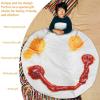 imageCatalonia Pepperoni Pizza Party Blanket Funny Pizza Gift Halloween Throw Blanket Quirk Gifts for Adults Food Wrap Blanket for Kids Girls 59 inch Single LayerFried Egg Bacon