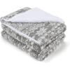imageRed Sherpa Throw Blanket Super Soft Warm Fuzzy Comfy Snowflake Blankets Reversible Fluffy Throws Holiday Theme Blanket 50X60 inchesGray