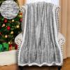 imageRed Sherpa Throw Blanket Super Soft Warm Fuzzy Comfy Snowflake Blankets Reversible Fluffy Throws Holiday Theme Blanket 50X60 inchesMelange Dark Grey