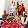 imageRed Sherpa Throw Blanket Super Soft Warm Fuzzy Comfy Snowflake Blankets Reversible Fluffy Throws Holiday Theme Blanket 50X60 inchesRed