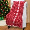 imageRed Sherpa Throw Blanket Super Soft Warm Fuzzy Comfy Snowflake Blankets Reversible Fluffy Throws Holiday Theme Blanket 50X60 inchesRed