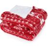 imageRed Sherpa Throw Blanket Super Soft Warm Fuzzy Comfy Snowflake Blankets Reversible Fluffy Throws Holiday Theme Blanket 50X60 inchesRed