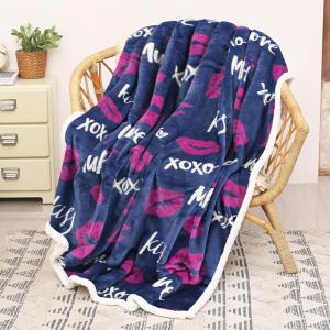 imageCatalonia Dog Print Sherpa Fleece Throw Blanket Soft Mink Plush Couch Blanket Fuzzy Fluffy Comfy Warm Throws Comfort Caring Gift 50x60 inches GreyKiss Blue