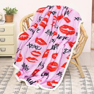 imageCatalonia Dog Print Sherpa Fleece Throw Blanket Soft Mink Plush Couch Blanket Fuzzy Fluffy Comfy Warm Throws Comfort Caring Gift 50x60 inches GreyKiss Hot Pink