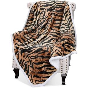 imageCatalonia Dog Print Sherpa Fleece Throw Blanket Soft Mink Plush Couch Blanket Fuzzy Fluffy Comfy Warm Throws Comfort Caring Gift 50x60 inches GreyTiger