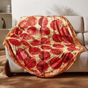 imageCatalonia Pepperoni Pizza Party Blanket Funny Pizza Gift Halloween Throw Blanket Quirk Gifts for Adults Food Wrap Blanket for Kids Girls 59 inch Single LayerPepperoni Pizza