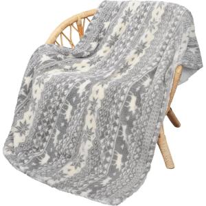 imageRed Sherpa Throw Blanket Super Soft Warm Fuzzy Comfy Snowflake Blankets Reversible Fluffy Throws Holiday Theme Blanket 50X60 inchesGray
