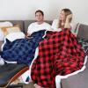 imageCatalonia Buffalo Plaid Sherpa Throw Blanket Red Black Checkered Holiday Throws for Couch Sofa Cabin Decor  Soft Warm Comfy Fuzzy Snuggle  80x60 Inches Christmas BlanketBlue