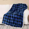 imageCatalonia Buffalo Plaid Sherpa Throw Blanket Red Black Checkered Holiday Throws for Couch Sofa Cabin Decor  Soft Warm Comfy Fuzzy Snuggle  80x60 Inches Christmas BlanketBlue