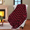 imageCatalonia Buffalo Plaid Sherpa Throw Blanket Red Black Checkered Holiday Throws for Couch Sofa Cabin Decor  Soft Warm Comfy Fuzzy Snuggle  80x60 Inches Christmas BlanketRed