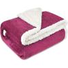 imageCatalonia Red Plaid Sherpa Throw Blanket Super Soft Throw for Sofa Couch Bed TV Blanket Micro Mink Fleece Plush Comfy Cozy Fluffy Warm 60x50 Inches BuffaloWine