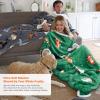 imageCatalonia Sherpa Wearable Blanket with Sleeves Arms Super Soft Warm Comfy Large Fleece Plush Sleeved TV Throws Wrap Robe Blanket for Adult Women and MenRibbit Deer Green