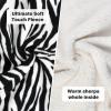 imageCatalonia Sherpa Wearable Blanket with Sleeves Arms Super Soft Warm Comfy Large Fleece Plush Sleeved TV Throws Wrap Robe Blanket for Adult Women and MenZebra