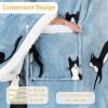 imageCatalonia Sherpa Wearable Blanket with Sleeves Arms Super Soft Warm Comfy Large Fleece Plush Sleeved TV Throws Wrap Robe Blanket for Adult Women and MenWondercat Grey